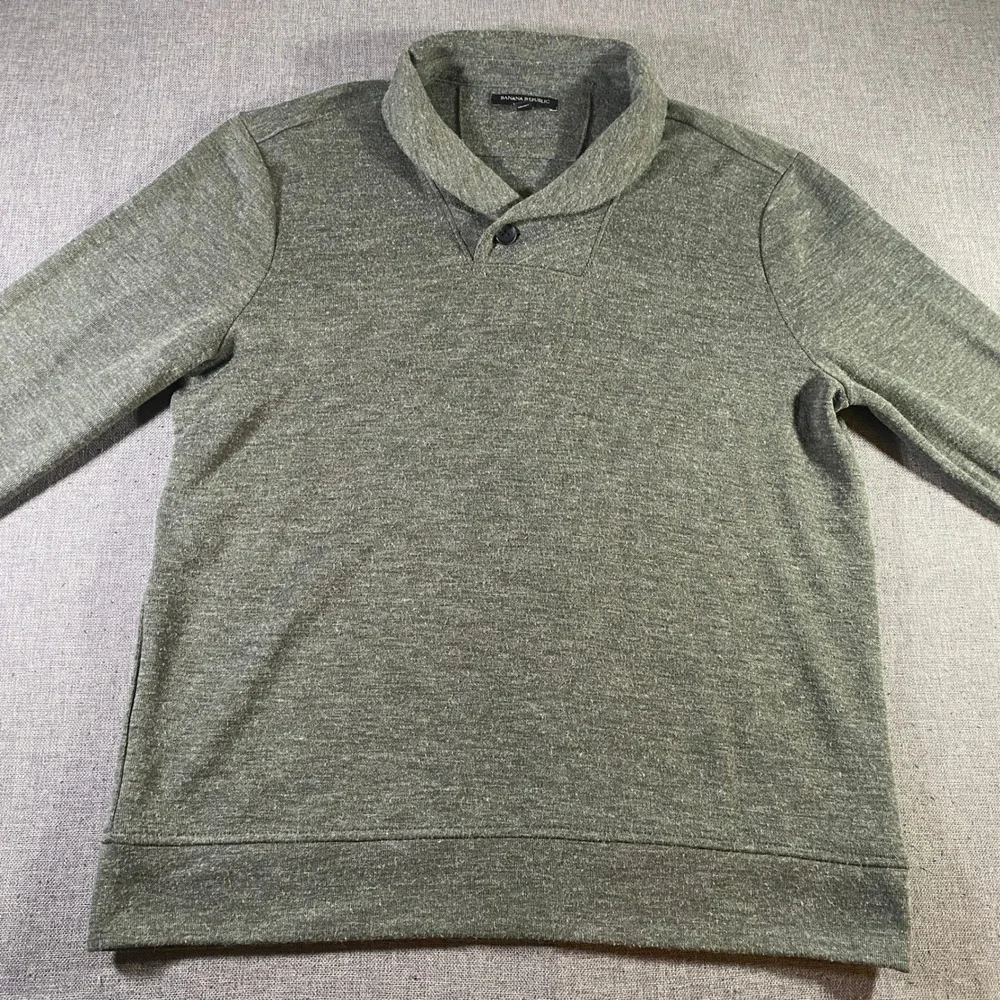 Banana Republic Shawl Collar‎ Button Henley Long Sleeve Mens Top